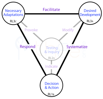 Direct intervention via Channels between Centres at RL3-Change and RL1-Decision and Action.